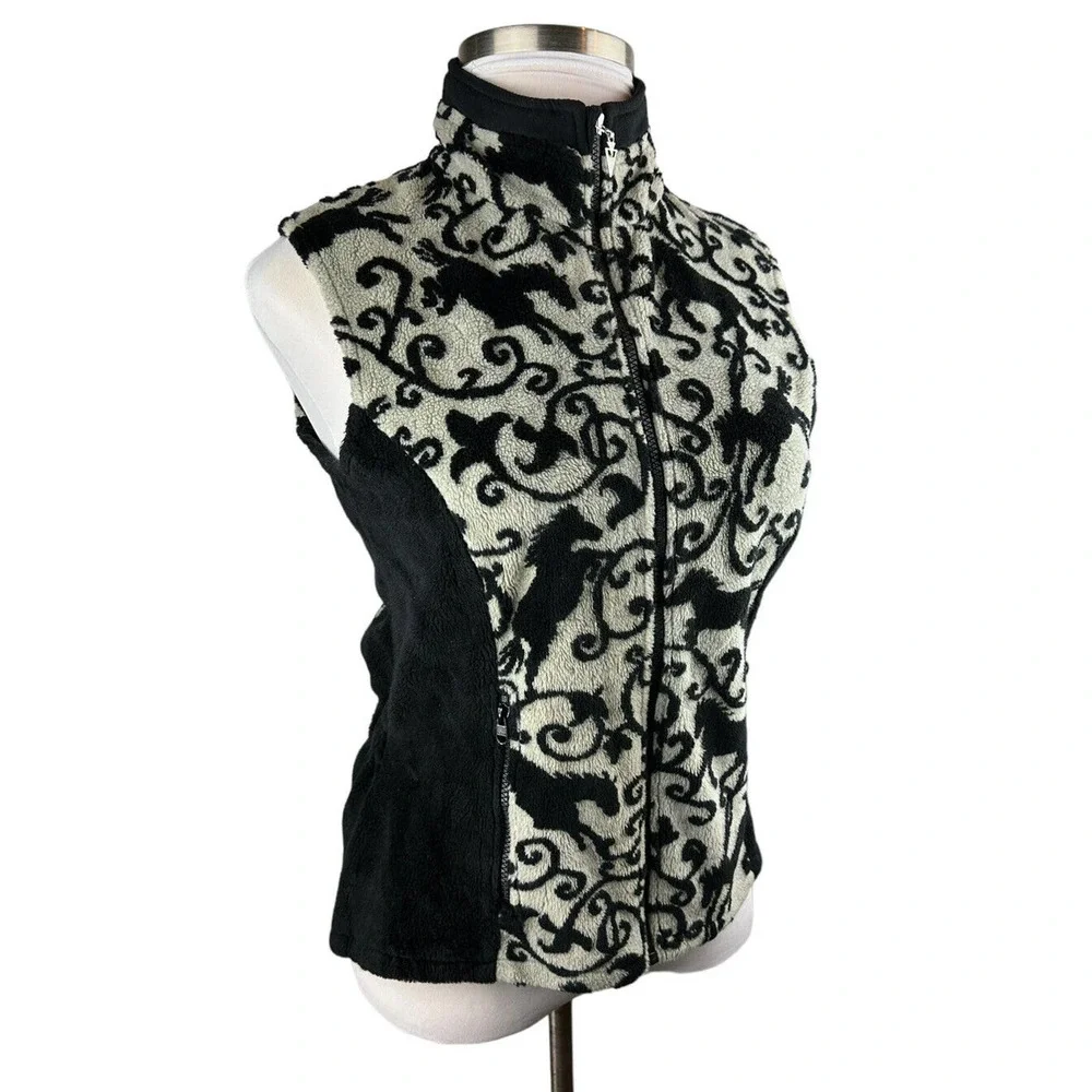Kerrits Horse Print Equestrian Full Zip Fleece Vest Women's Size Large H14693 - Picture 3 of 16
